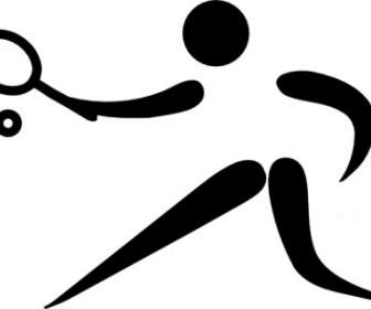الرياضات الأولمبية كرة المضرب الرسم التخطيطي قصاصة فنية