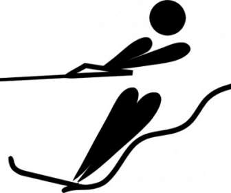 Olympischer Sport-Wasserski-Piktogramm-ClipArt-Grafik
