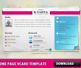 One Page Vcard Template