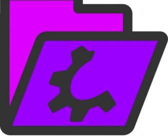 Open Violet Folder Icon Clip Art
