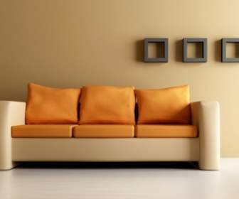 橙色沙發壁紙室內設計其他