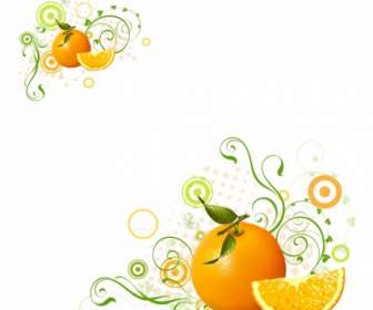 Orange Fruit And Swirls