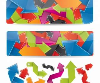 Origami Panah Banner Vektor