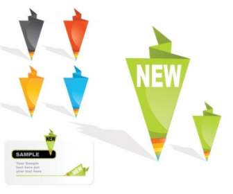 Origami Label Penjualan Vektor