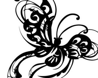 装飾的な抽象的な様式化された蝶