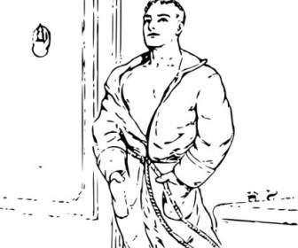 Outline Man In Robe Clip Art