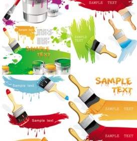 Paint Brush With Color The Vector