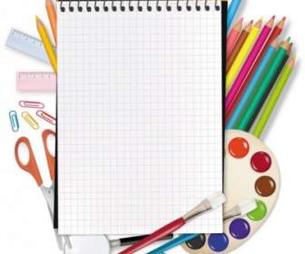 Painting Supplies And Stationery Vector