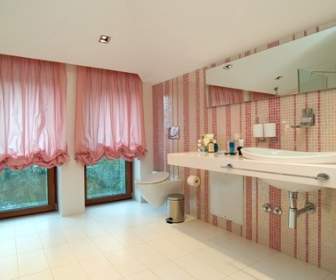 Pale Pink Style Stylish Bathroom Picture