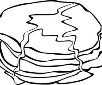 Pan Cakes B And W Clip Art
