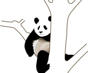 剪貼畫一棵樹上的熊貓