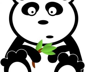 Panda Avec Des Feuilles De Bambou