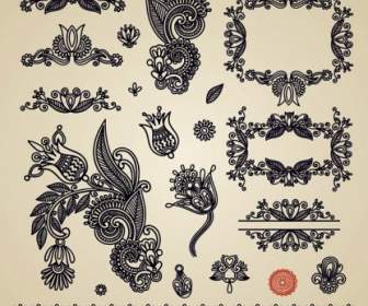 Papercut 風格的古典花紋向量