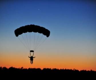 Parachuting Landing Parachutist