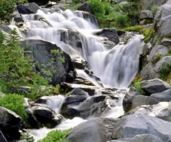Paradies Fluss Wallpaper Wasserfälle Nature