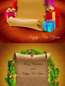 Parchment Greeting Cards And Gifts Vector