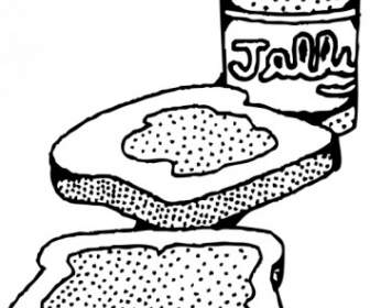 Arte De Grampo De Sanduíche De Manteiga De Amendoim E Geléia