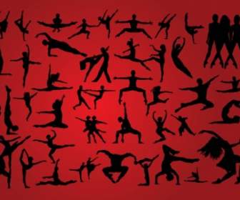 People Dancing Silhouettes