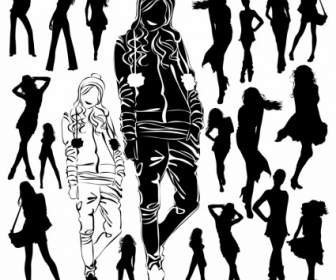 People Silhouette Vector Beauty