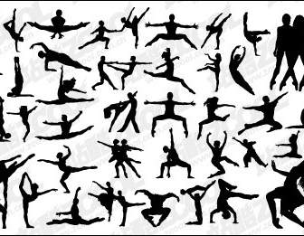 People Silhouette Vector Variety Of Dance Material