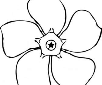 Periwinkle Flower Top View Clip Art