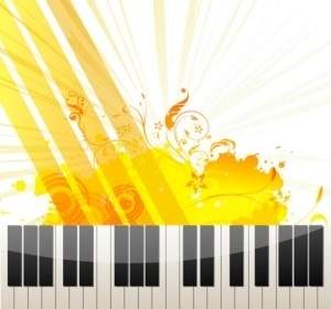 Piano Keys On Abstract Background