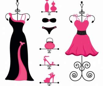 ピンクと黒のファッション