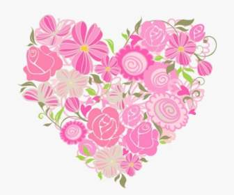 กราฟิกแบบเวกเตอร์ดอกไม้หัวใจสีชมพู