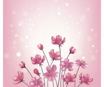Latar Belakang Bunga Merah Muda