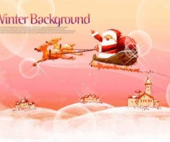 Pink Handpainted Christmas Posters Psd Layered