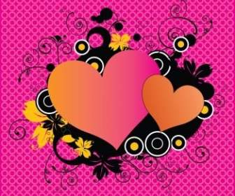 Pink Love Hearts Vector Illustrator Eps