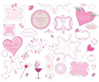 ピンクのロマンチックな要素ベクトル