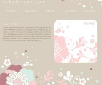 Vector De Plantilla De Diseño De Sitio Web Rosa