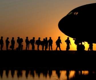 Plane Soldiers Sunrise