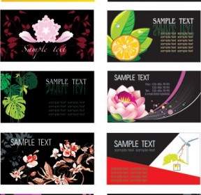 Plant Flowers Theme Card Template Vector