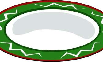 Plate Green With Red Trim