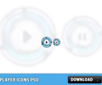 플레이어 버튼 및 아이콘 무료의 Psd 파일