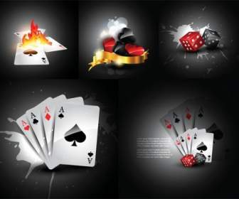 Playing Cards And Dice Vector