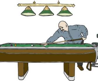 Pool Table With Player Clip Art