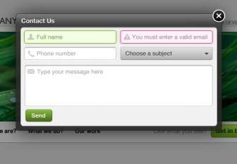 Pop Up Contact Form