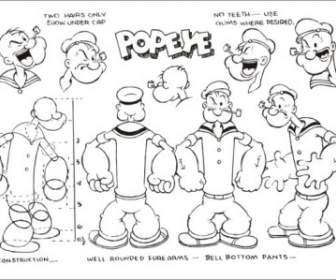 Popeye-Beamten, Der Vektor Einrichten Einer