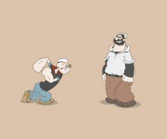 Popeye Im Vergleich Zu Pluto Tapete Cartoons Anime Animiert