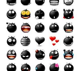 Popo Emoticons ícones Blacy Embalar