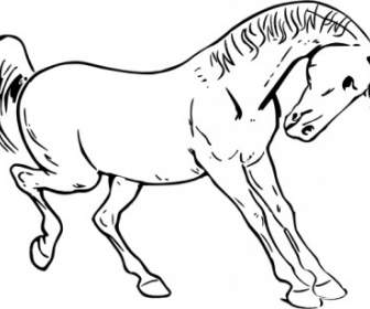 Arte De Grampo De Contorno De Cavalo Empinado