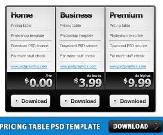 Pricing Table Free Psd Template