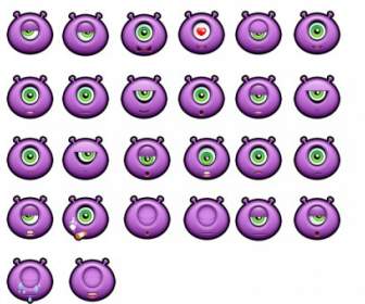 Purple Monsters Icons Icons Pack