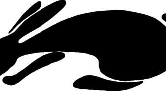 ภาพตัดปะรูปเงาดำของกระต่าย