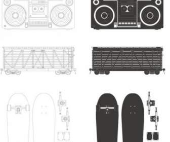 Radio Container Skateboard Vektor