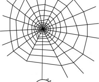 Ragno The Spider With A Simple Web Clip Art