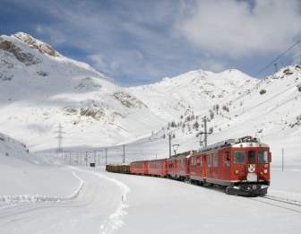 Railway Bernina Railway Lagalb